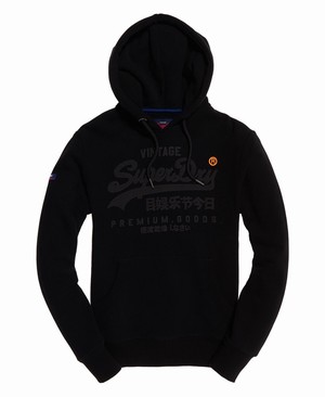 Superdry Premium Goods Tonal Férfi Kapucnis Pulóver Fekete | VEJRD0432